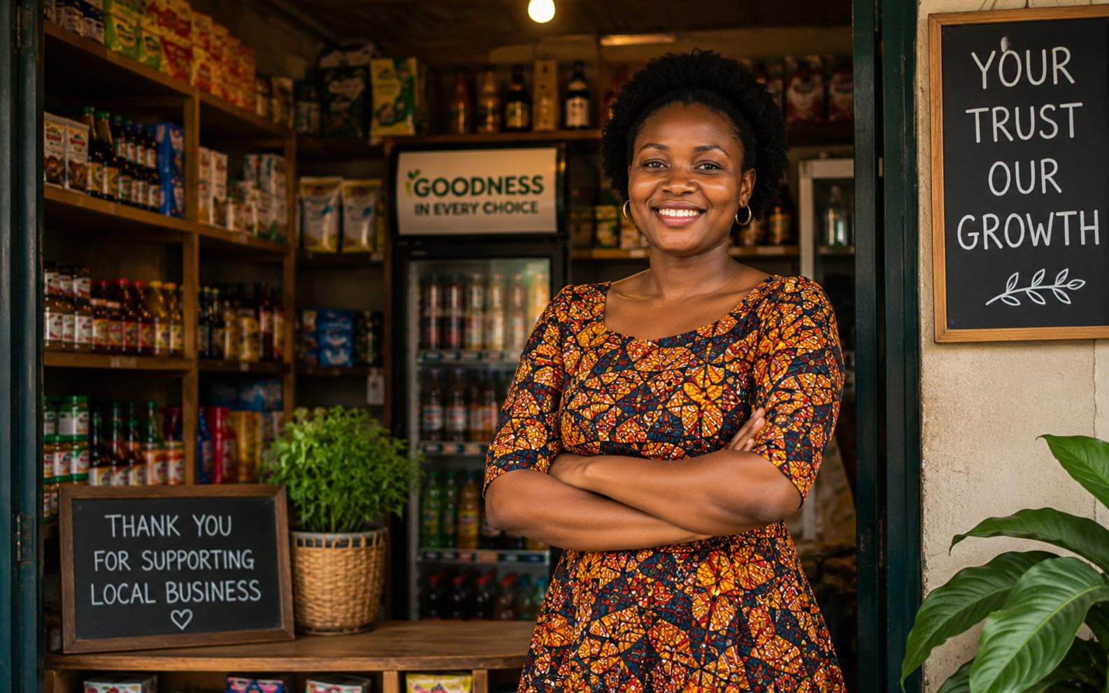 Smiling vendor who grew her business with Strategic X